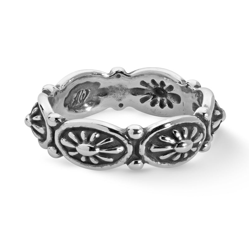 Sterling Silver Concha Design Band Ring, Sizes 5 to 10