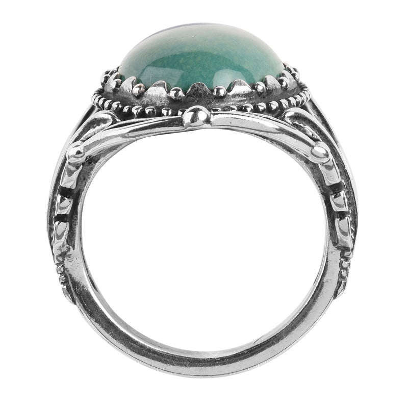 Sterling Silver Green Turquoise Gemstone Statement Ring Sizes 5 to 10
