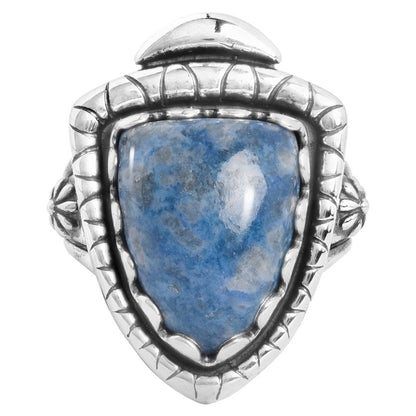 Sterling Silver Blue Denim Lapis Arrowhead Gemstone Ring Size 5 to 10