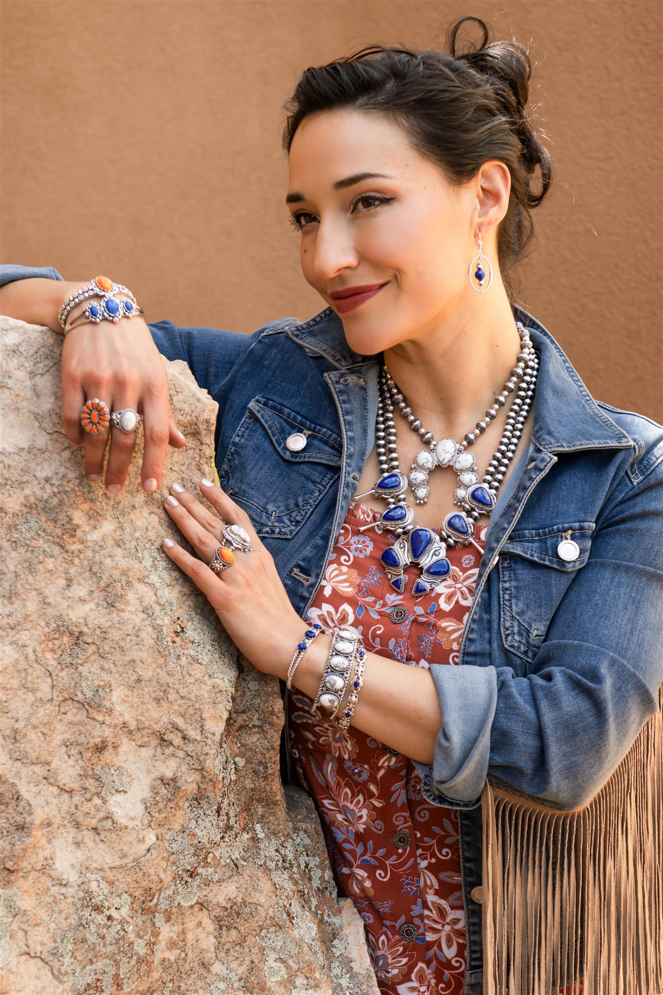 EXCLUSIVELY OURS! Sterling Silver Orange Spiny Oyster Flower Cluster Ring, Sizes 5 to 10