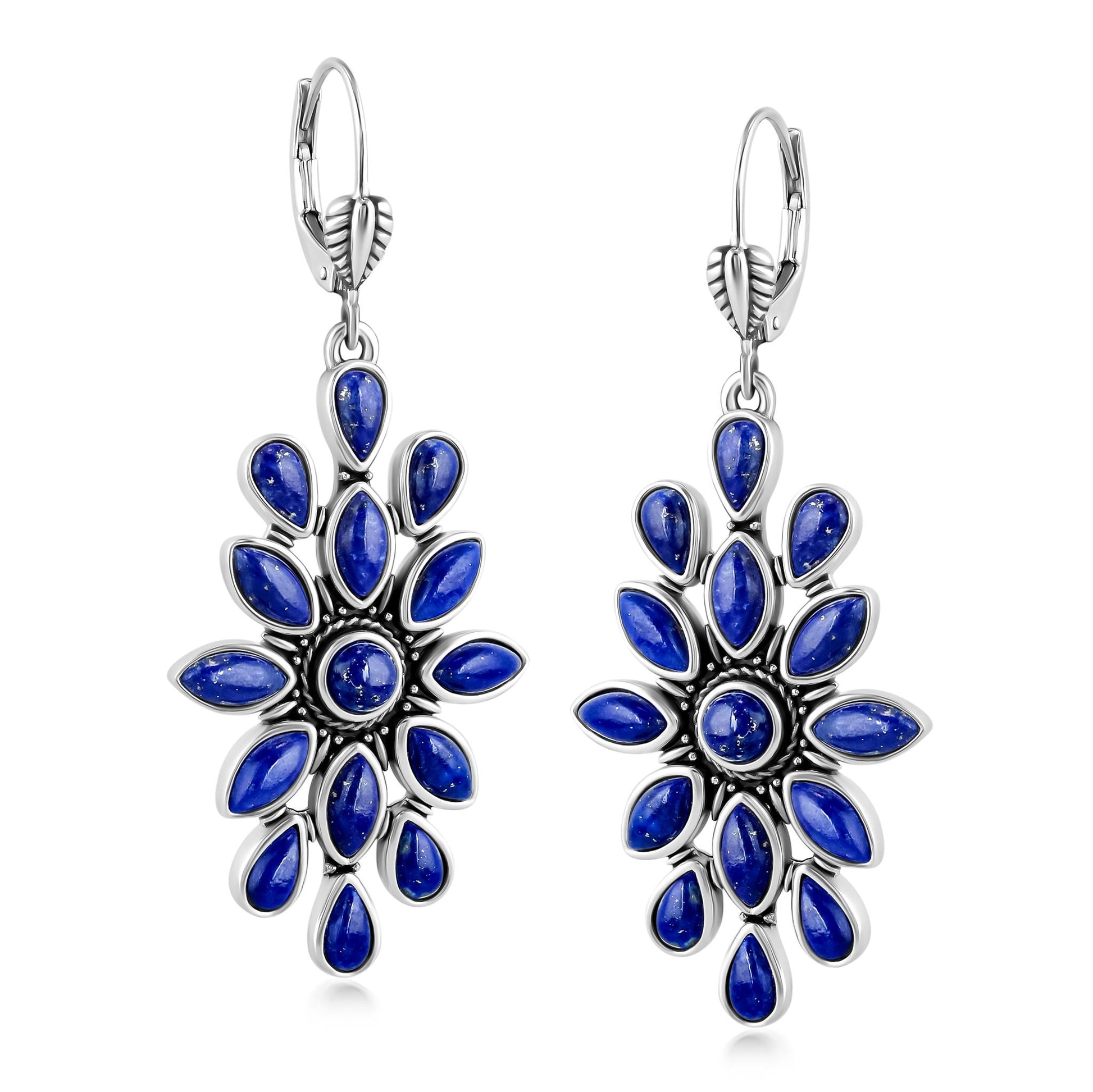 EXCLUSIVELY OURS! Sterling Silver Lapis Cluster Dangle Earrings