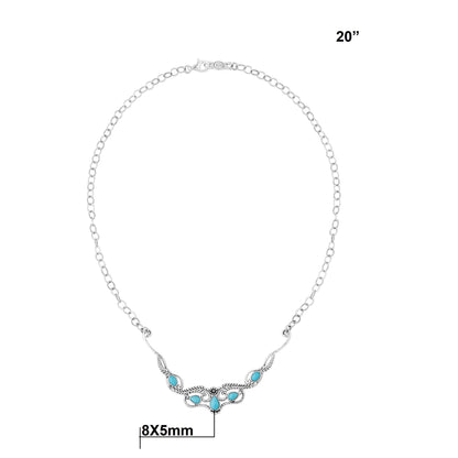 Sterling Silver Kingman Turquoise Feather Statement Necklace