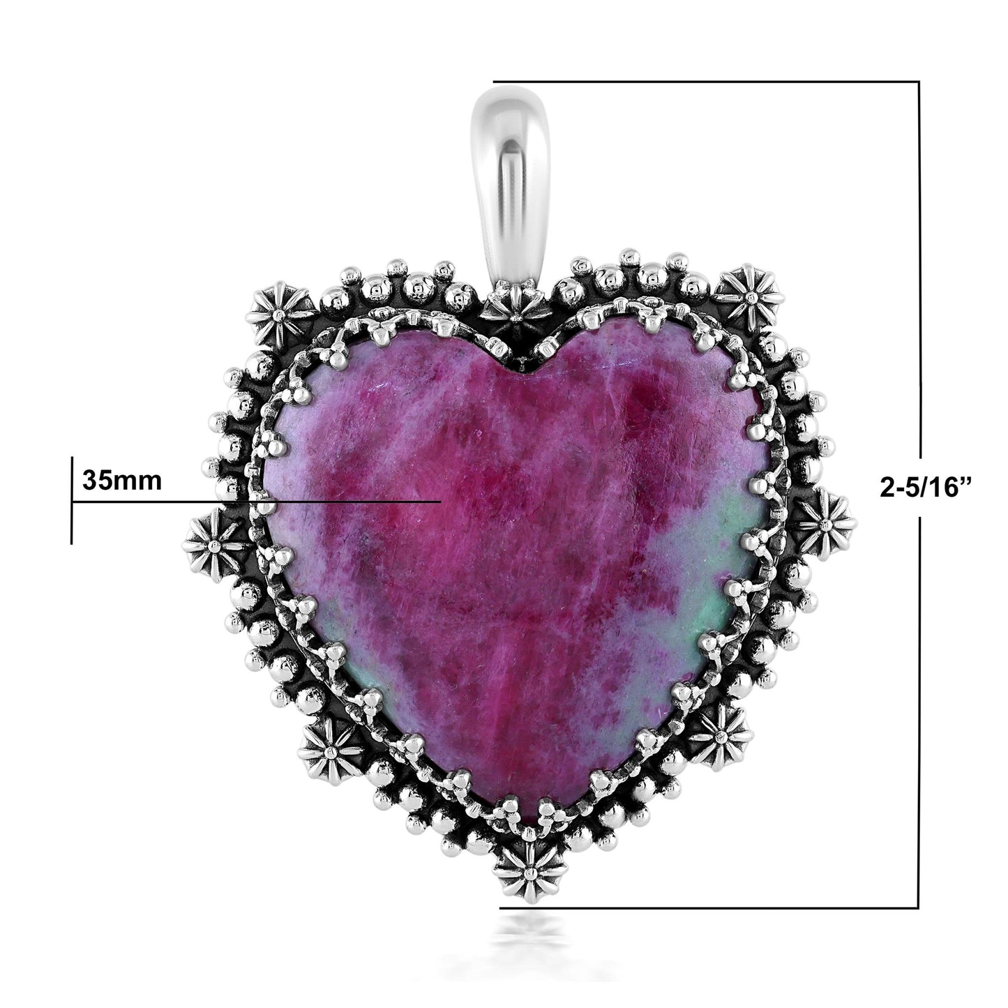 EXCLUSIVELY OURS! Sterling Silver Ruby Zoisite Heart Pendant Enhancer