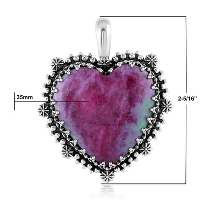 EXCLUSIVELY OURS! Sterling Silver Ruby Zoisite Heart Pendant Enhancer