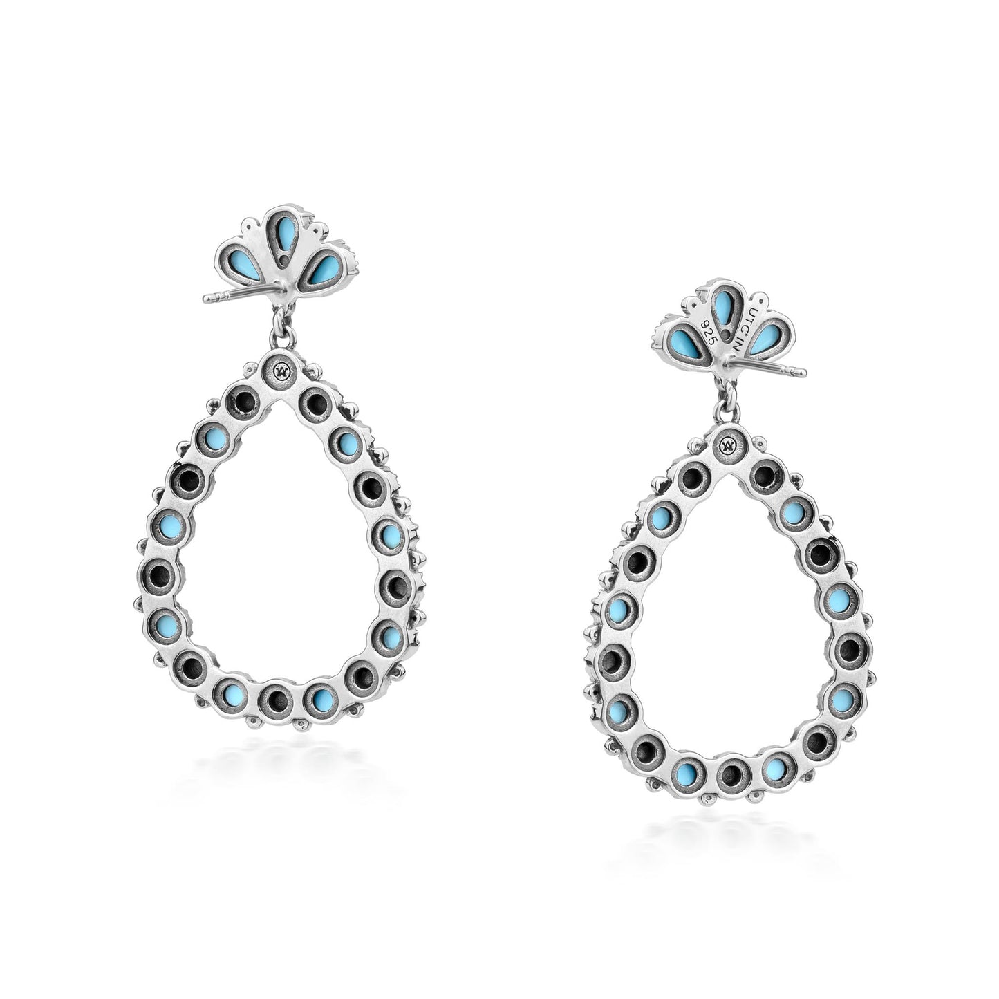 EXCLUSIVELY OURS! Sterling Silver Sleeping Beauty Turquoise Teardrop Post Back Earrings