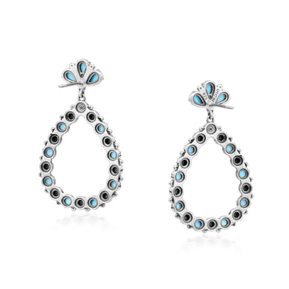 EXCLUSIVELY OURS! Sterling Silver Sleeping Beauty Turquoise Teardrop Post Back Earrings