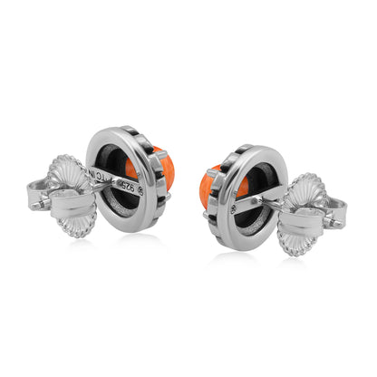 EXCLUSIVELY OURS! Sterling Silver Orange Spiny Oyster Sunburst Stud Earrings