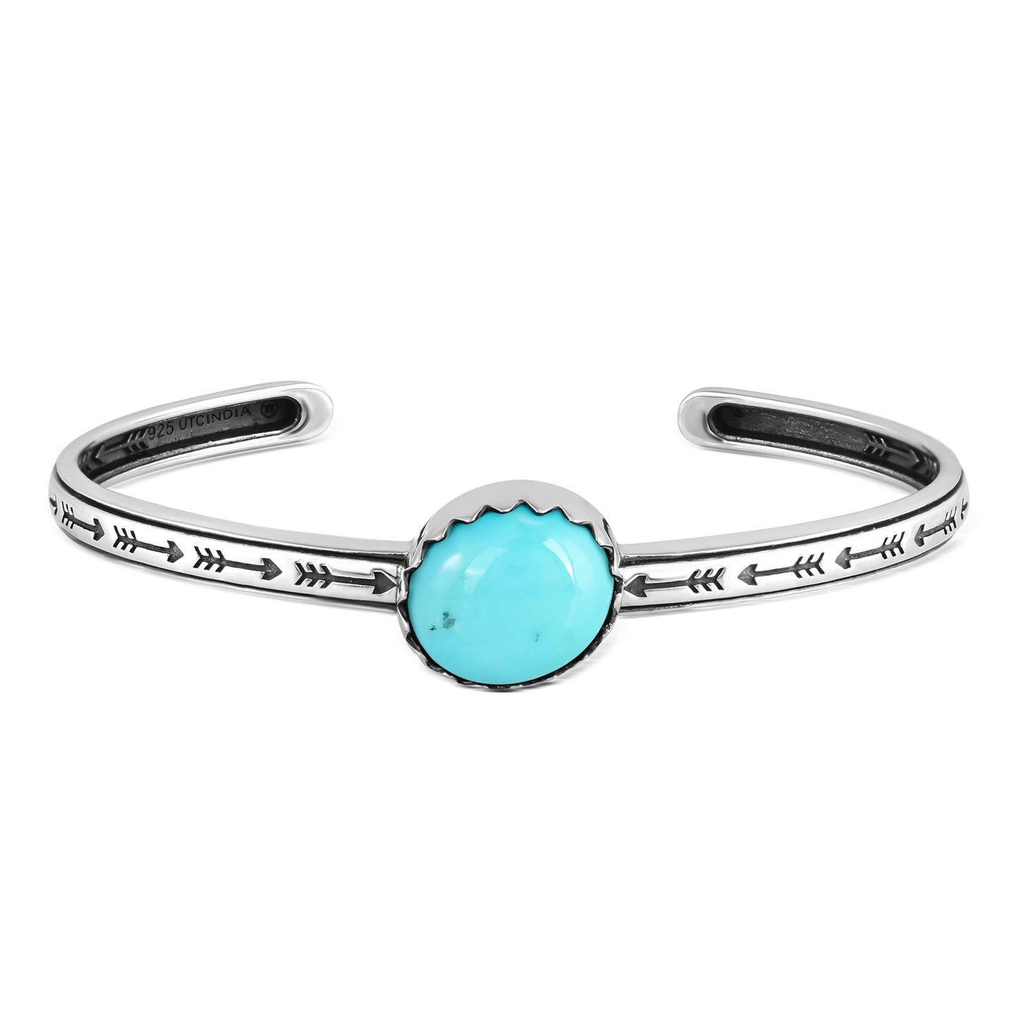 EXCLUSIVELY OURS! Sterling Silver Kingman Turquoise Oval Cut Stackable Cuff Bracelet, Sizes Small to Large