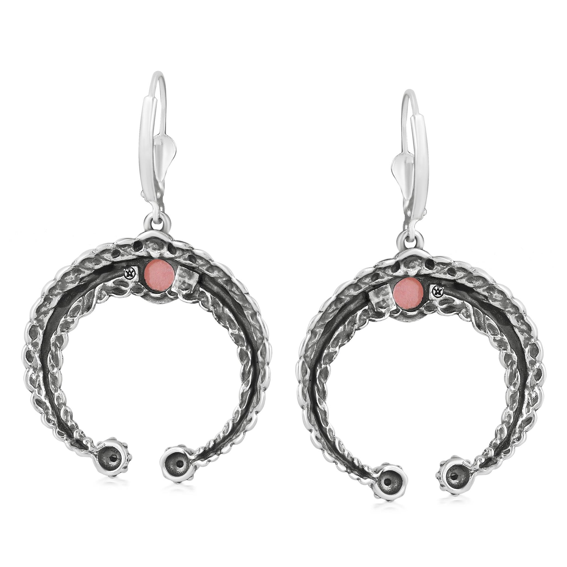 Sterling Silver Pink Opal Naja Lever Back Earrings