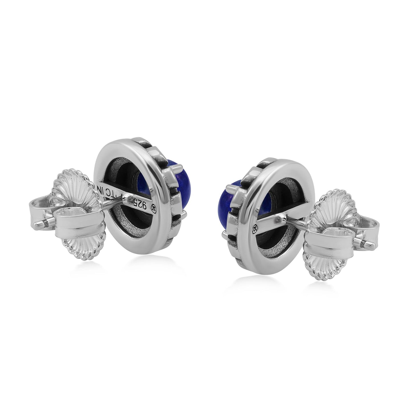 EXCLUSIVELY OURS! Sterling Silver Lapis Sunburst Stud Earrings