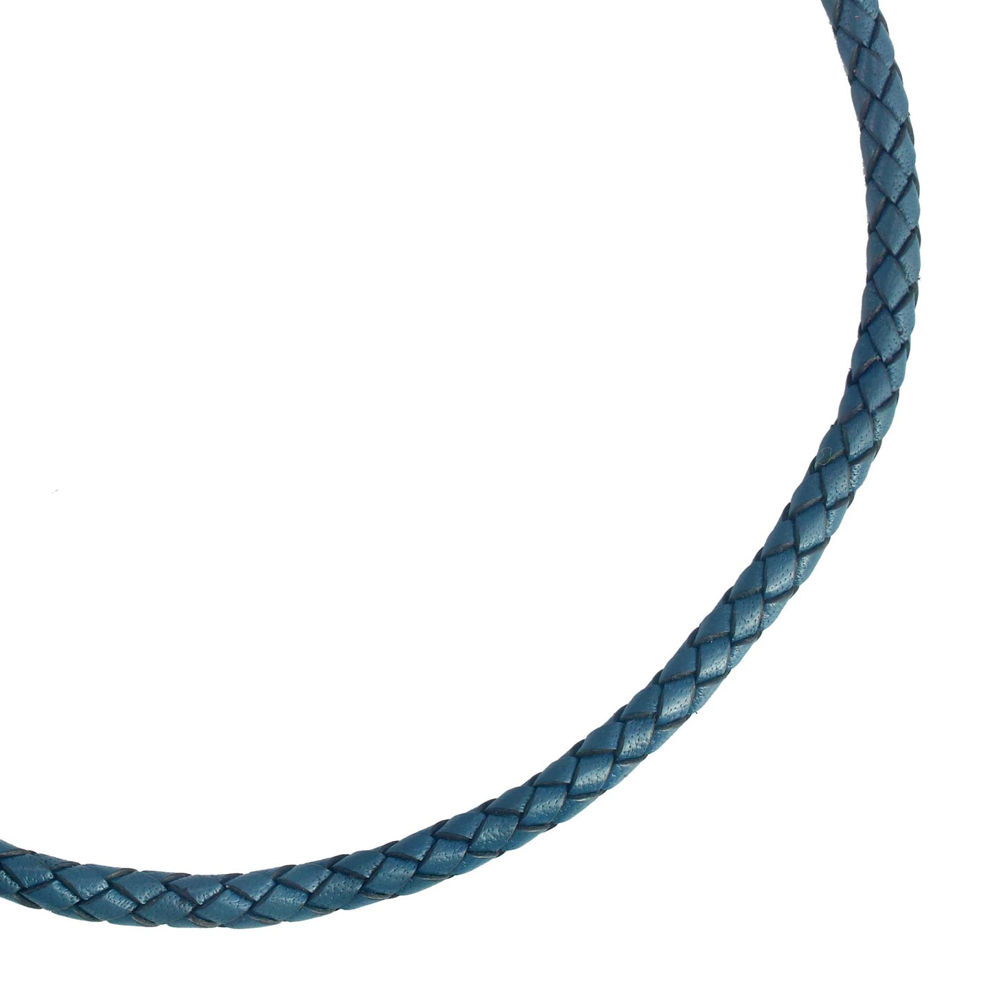 Sterling Silver Braided Blue Leather Toggle Necklace, 16 to 20 Inches