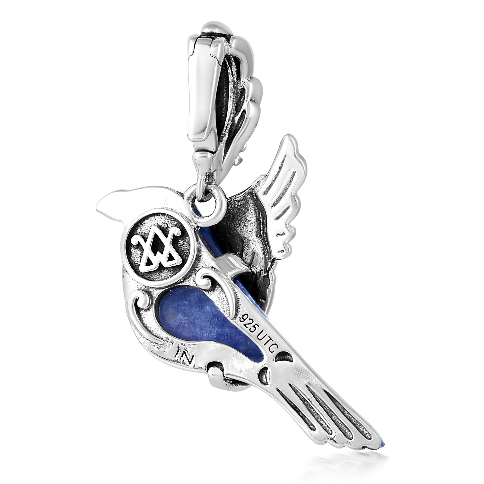 Sterling Silver Sodalite Bird Pendant Enhancer