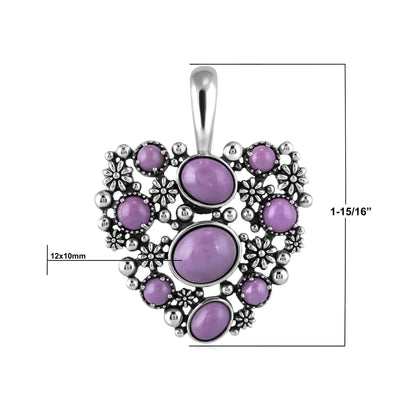 EXCLUSIVELY OURS! Sterling Silver Phosphosiderite Heart Cluster Pendant Enhancer
