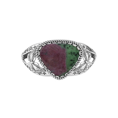 EXCLUSIVELY OURS! Sterling Silver Ruby Zoisite Gemstone Butterfly Cuff Bracelet
