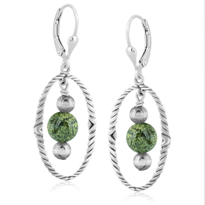 EXCLUSIVELY OURS! Sterling Silver Serpentine Rope and Bead Halo Dangle Earrings