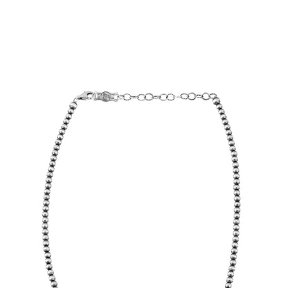 Sterling Silver Lapis Beaded Squash Blossom Necklace