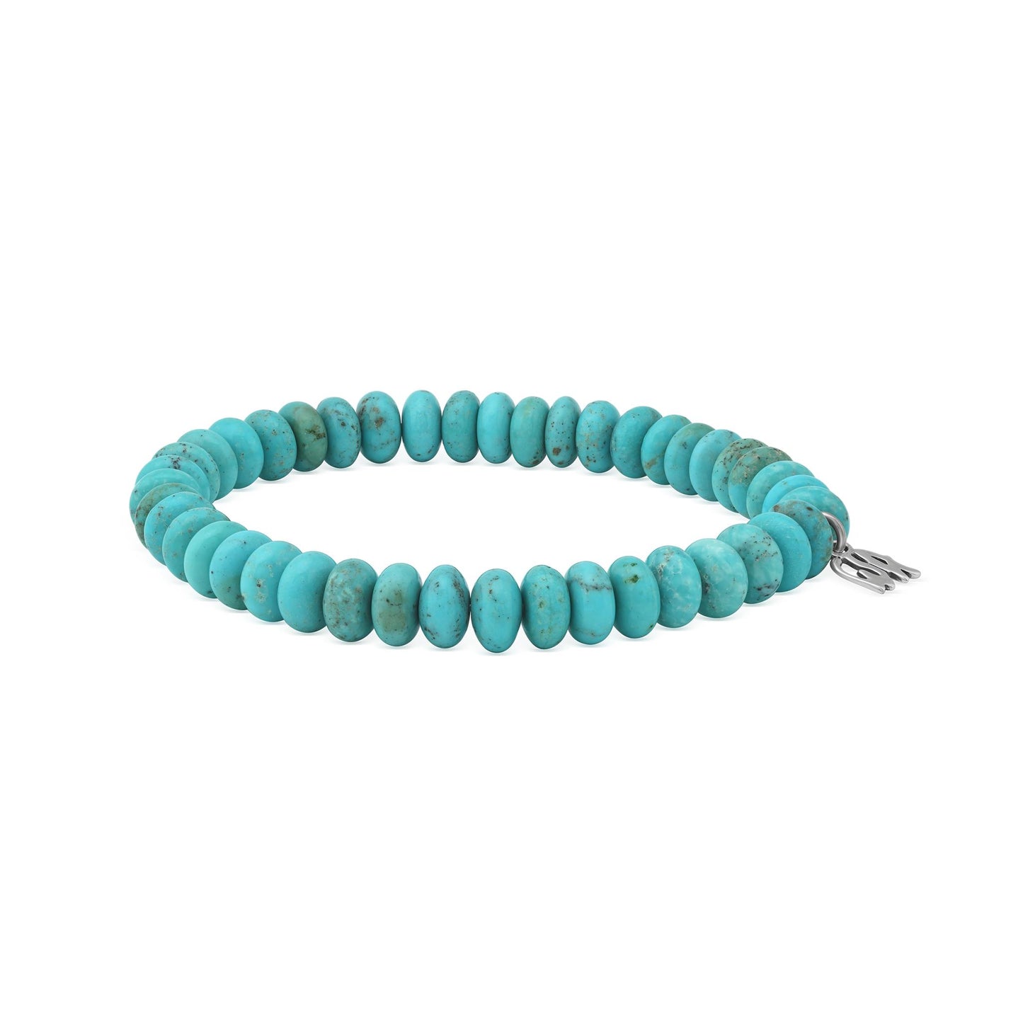 Sterling Silver Kingman Turquoise Bead Stretch Bracelet