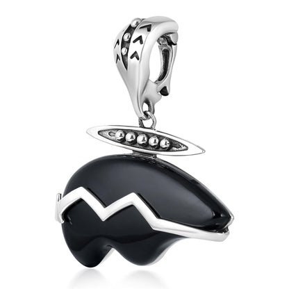 Sterling Silver Black Onyx Bear Pendant Enhancer