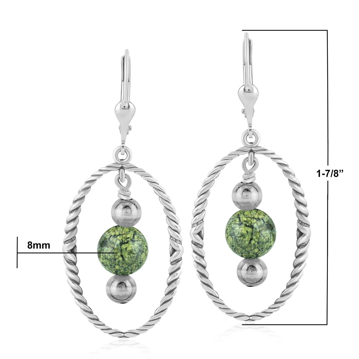 EXCLUSIVELY OURS! Sterling Silver Serpentine Rope and Bead Halo Dangle Earrings