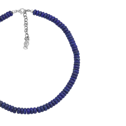 Sterling Silver Lapis Bead Necklace