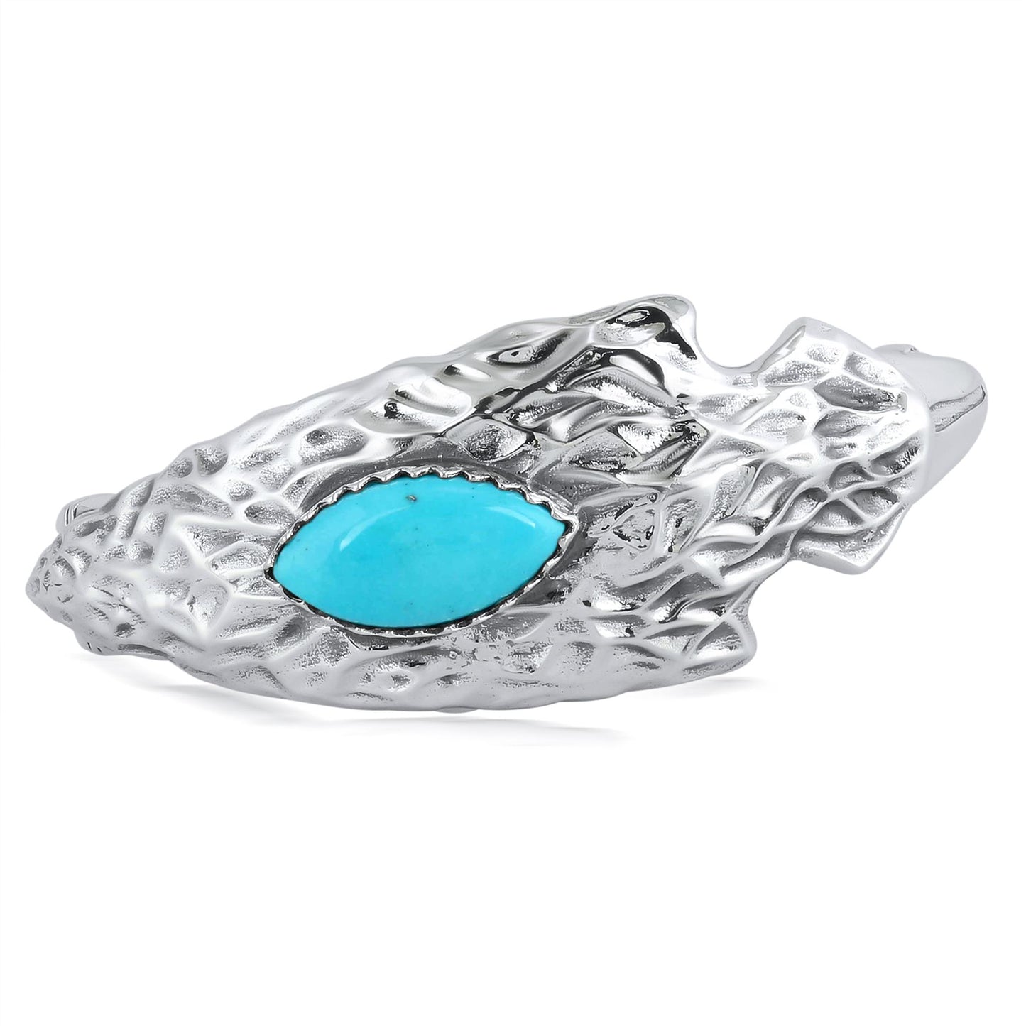 EXCLUSIVELY OURS! Sterling Silver Kingman Turquoise Fritz Casuse Arrowhead Cuff Bracelet, Sizes Small to Large