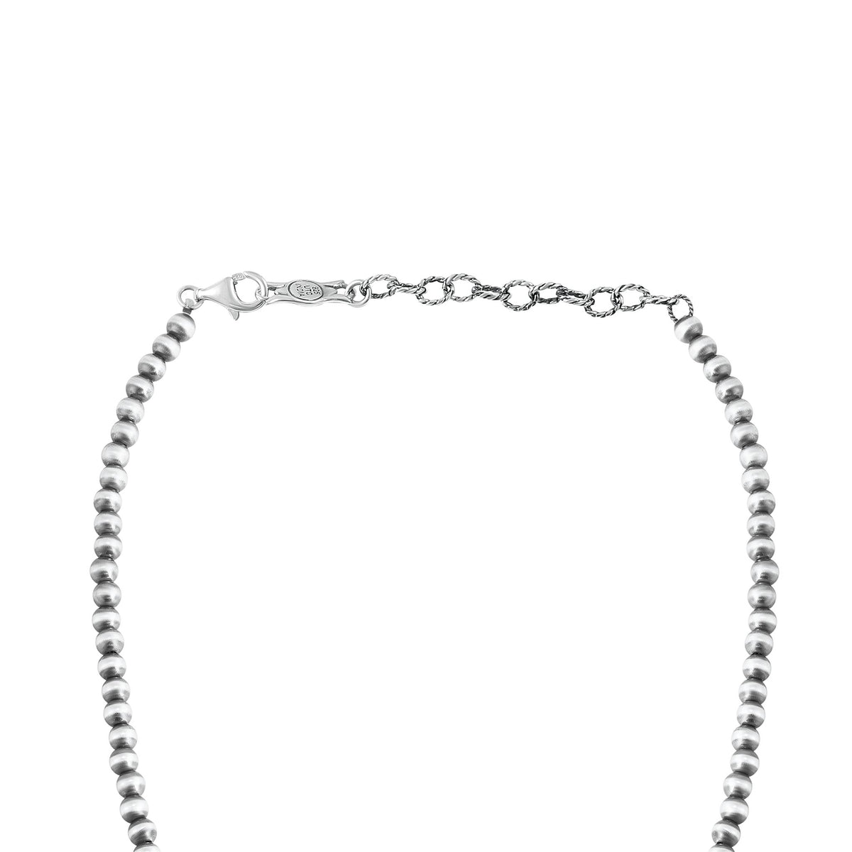 Sterling Silver Kingman Turquoise 8-Station Pear Squash Blossom Necklace, 17 to 20 Inches