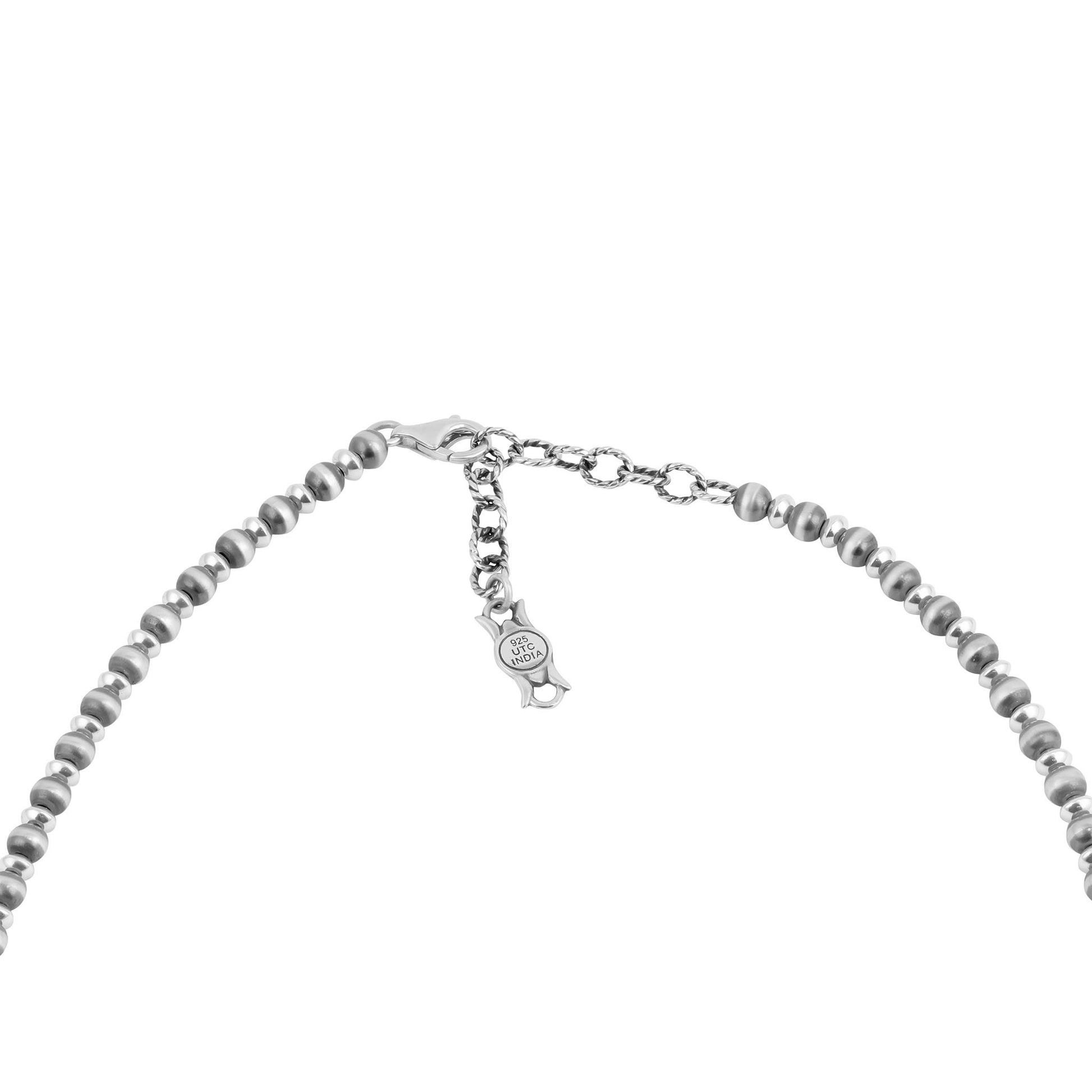 Sterling Silver Lapis Pear Gemstone Squash Blossom Necklace, 17 to 20 Inches