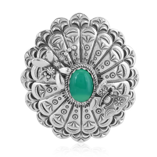 Sterling Silver Chrysoprase Butterfly and Dragonfly Pendant Enhancer