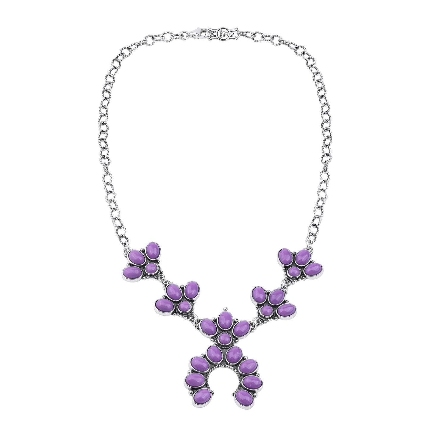 LIMITED EDITION! Sterling Silver Phosphosiderite Cluster Naja Necklace, 18 Inches