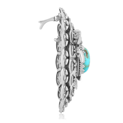 Sterling Silver Kingman Turquoise Butterfly and Dragonfly Pendant Enhancer