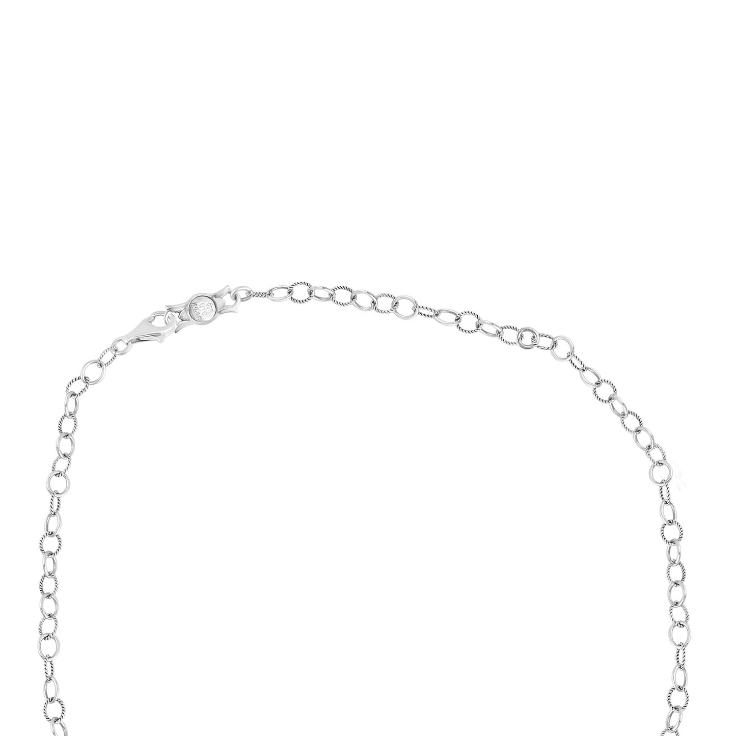 Sterling Silver Multi-Gemstone V-Shaped Naja Necklace