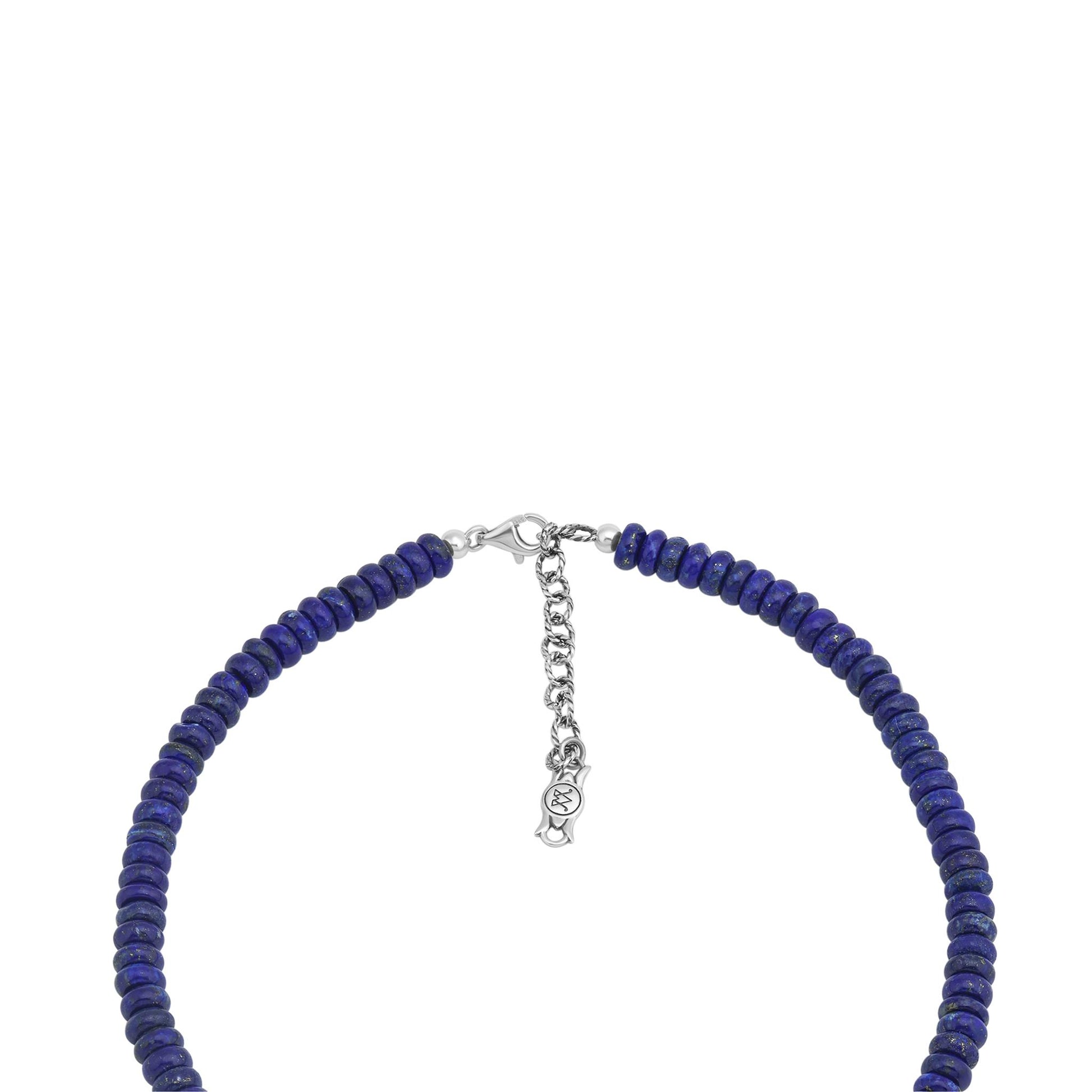 Sterling Silver Lapis Bead Necklace
