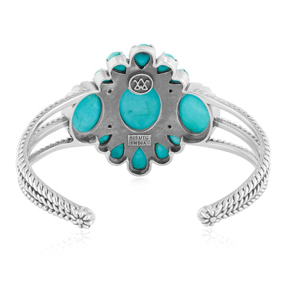 EXCLUSIVELY OURS! Sterling Silver Oval and Pear Kingman Turquoise Cuff Bracelet