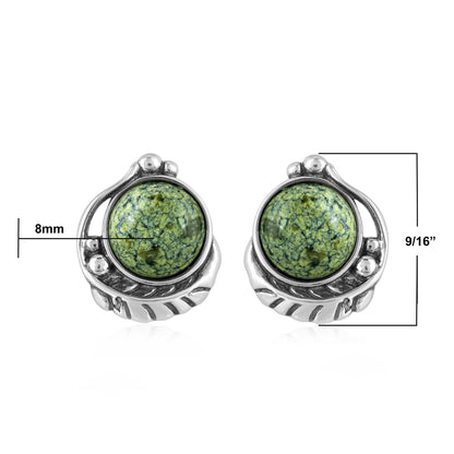 EXCLUSIVELY OURS! Sterling Silver Serpentine Leaf Design Button Earrings