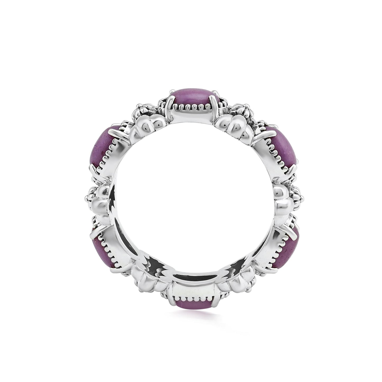 Sterling Silver Phosphosiderite Oval Concha Band Ring