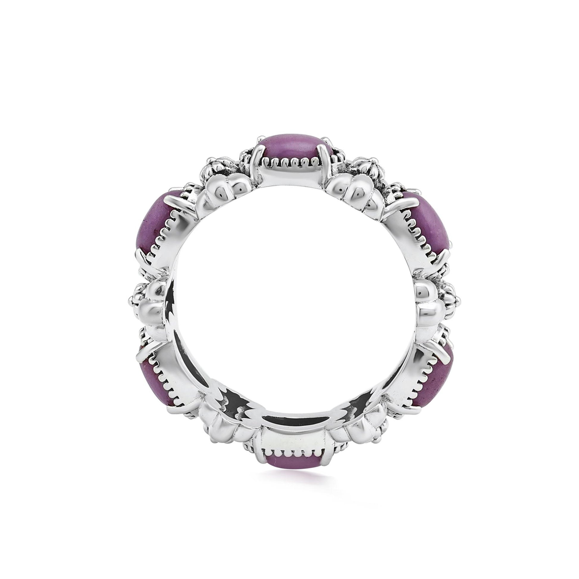 Sterling Silver Phosphosiderite Oval Concha Band Ring
