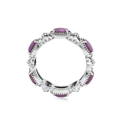 Sterling Silver Phosphosiderite Oval Concha Band Ring