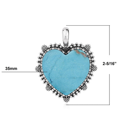 EXCLUSIVELY OURS! Sterling Silver Kingman Turquoise Heart Pendant Enhancer