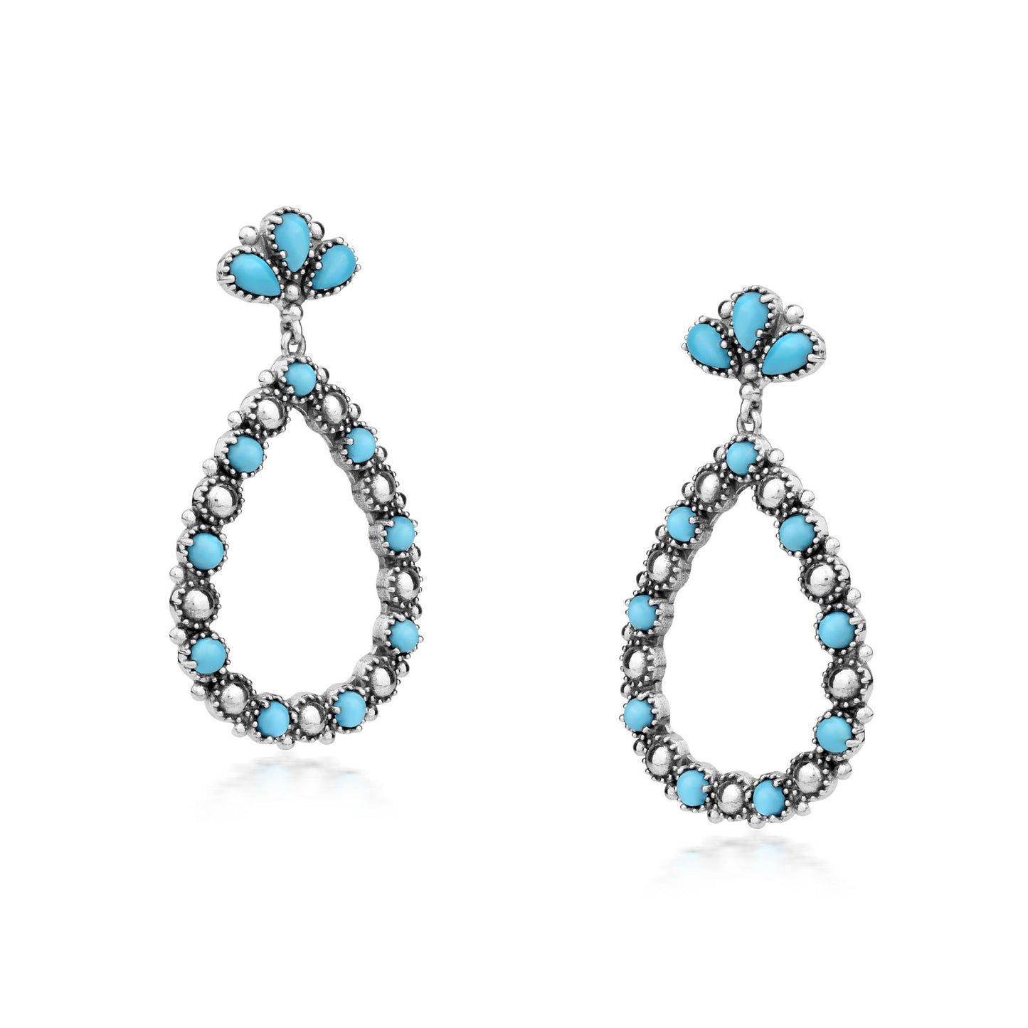 EXCLUSIVELY OURS! Sterling Silver Sleeping Beauty Turquoise Teardrop Post Back Earrings