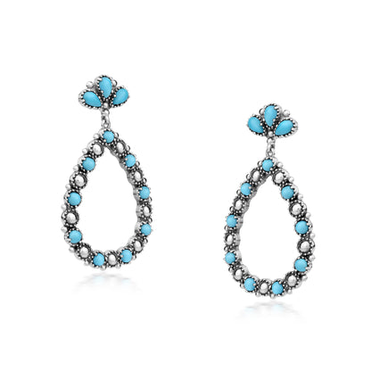 EXCLUSIVELY OURS! Sterling Silver Sleeping Beauty Turquoise Teardrop Post Back Earrings