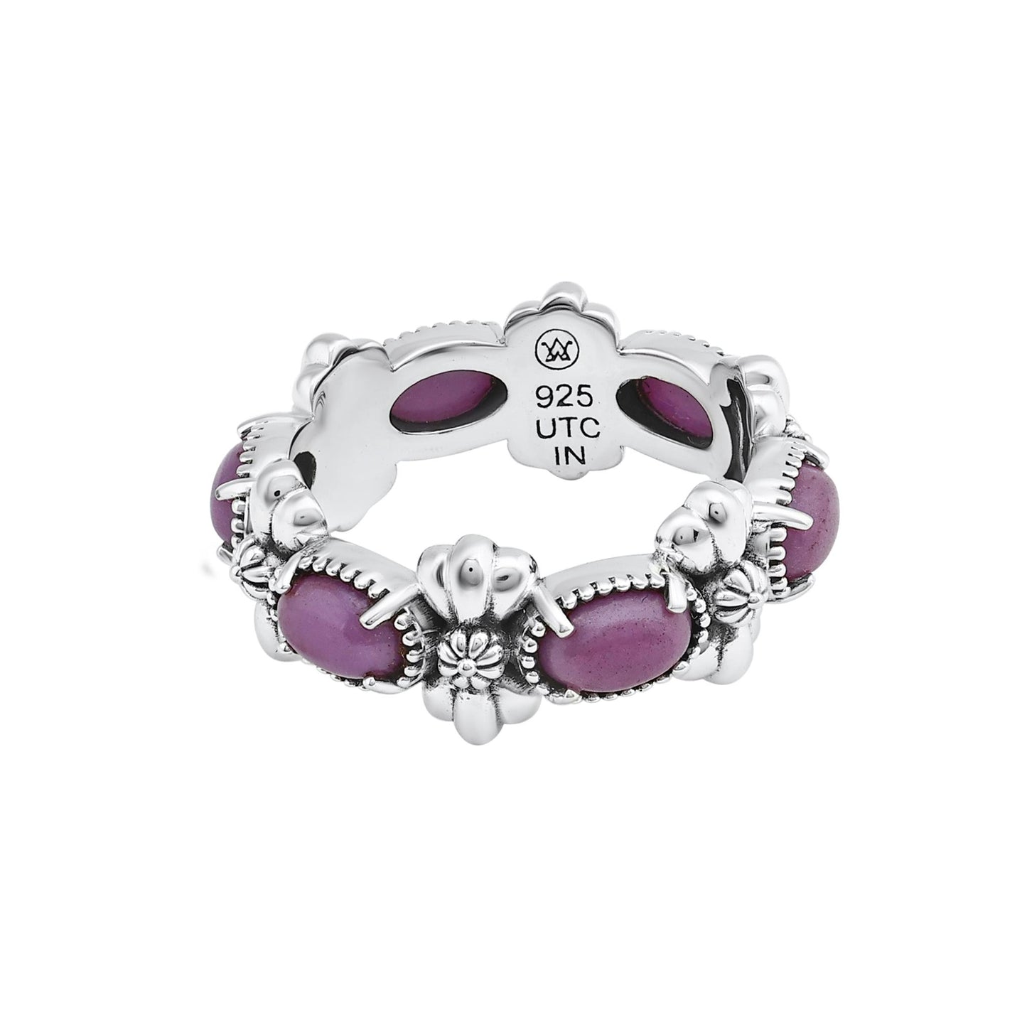 Sterling Silver Phosphosiderite Oval Concha Band Ring