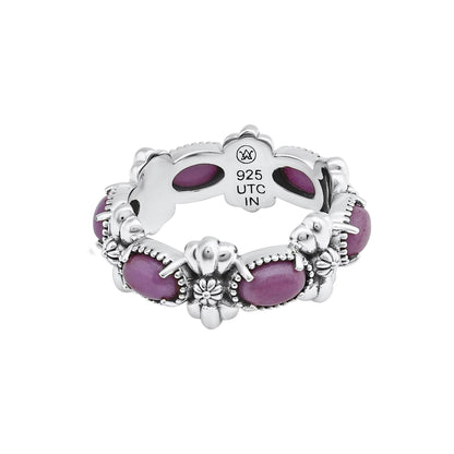 Sterling Silver Phosphosiderite Oval Concha Band Ring