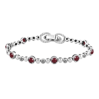 EXCLUSIVELY OURS! Sterling Silver Thulite Round Beaded Bracelet, Sizes Small to Large