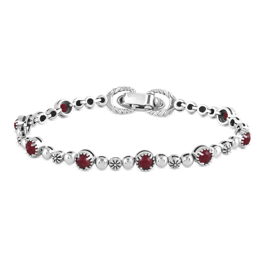 EXCLUSIVELY OURS! Sterling Silver Thulite Round Beaded Bracelet, Sizes Small to Large