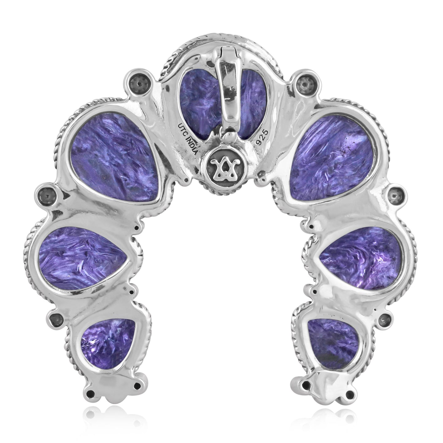 EXCLUSIVELY OURS! Sterling Silver Charoite Large Naja Pendant Enhancer