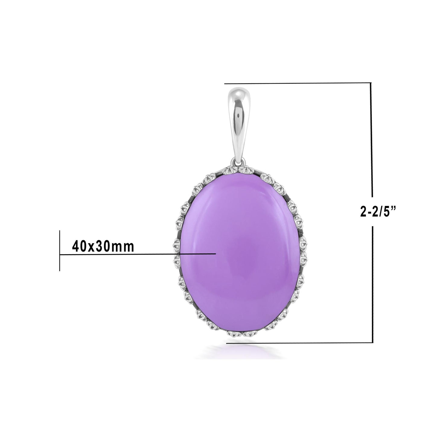 Sterling Silver Phosphosiderite Oval Pendant Enhancer