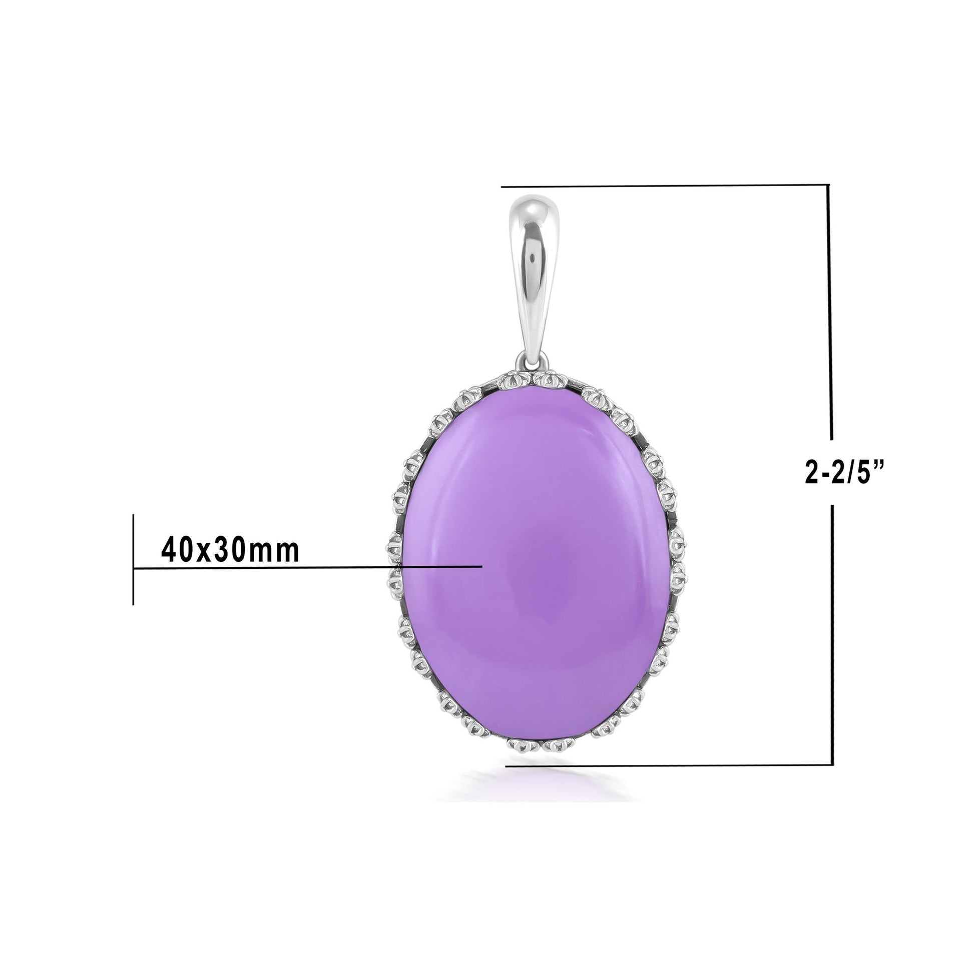 Sterling Silver Phosphosiderite Oval Pendant Enhancer
