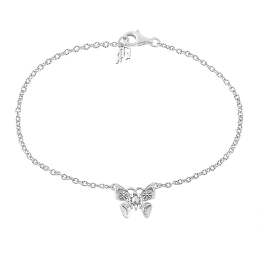 Sterling Silver Butterfly Anklet