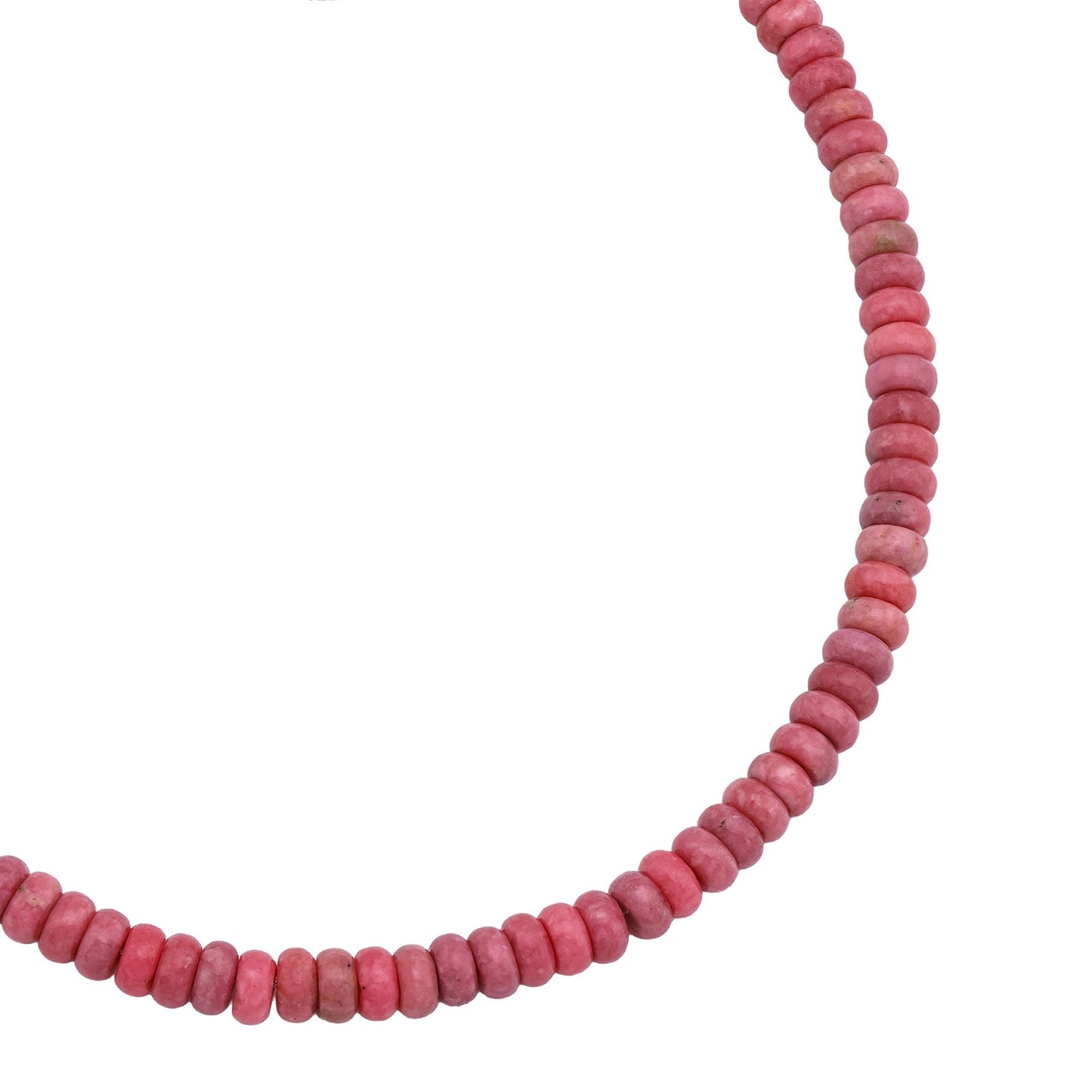 EXCLUSIVELY OURS! Sterling Silver Rhodonite Bead Necklace, 17 to 20 Inches