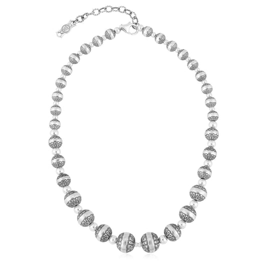 Sterling Silver Bold Native Pearl Necklace